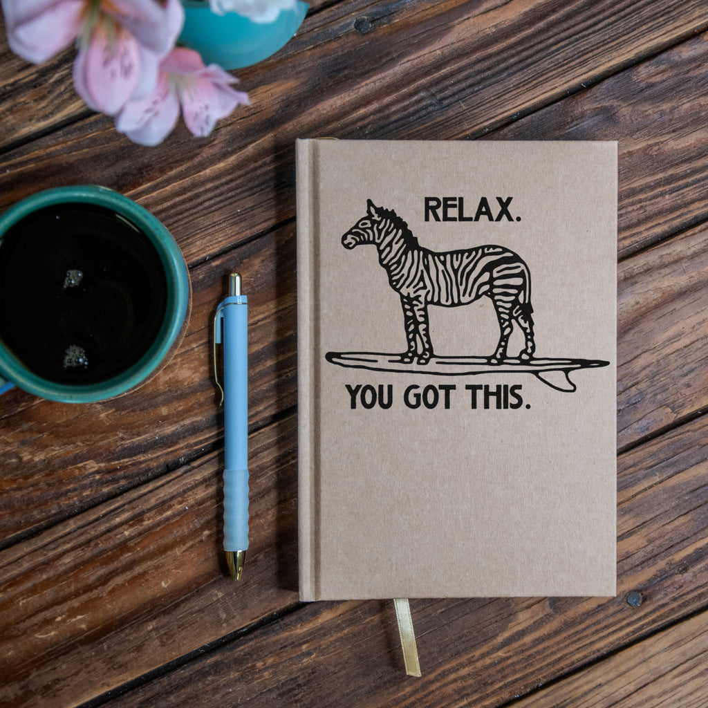The Journal | Handprinted | 8x5 | Glum Lot Press + In Blue | Relax