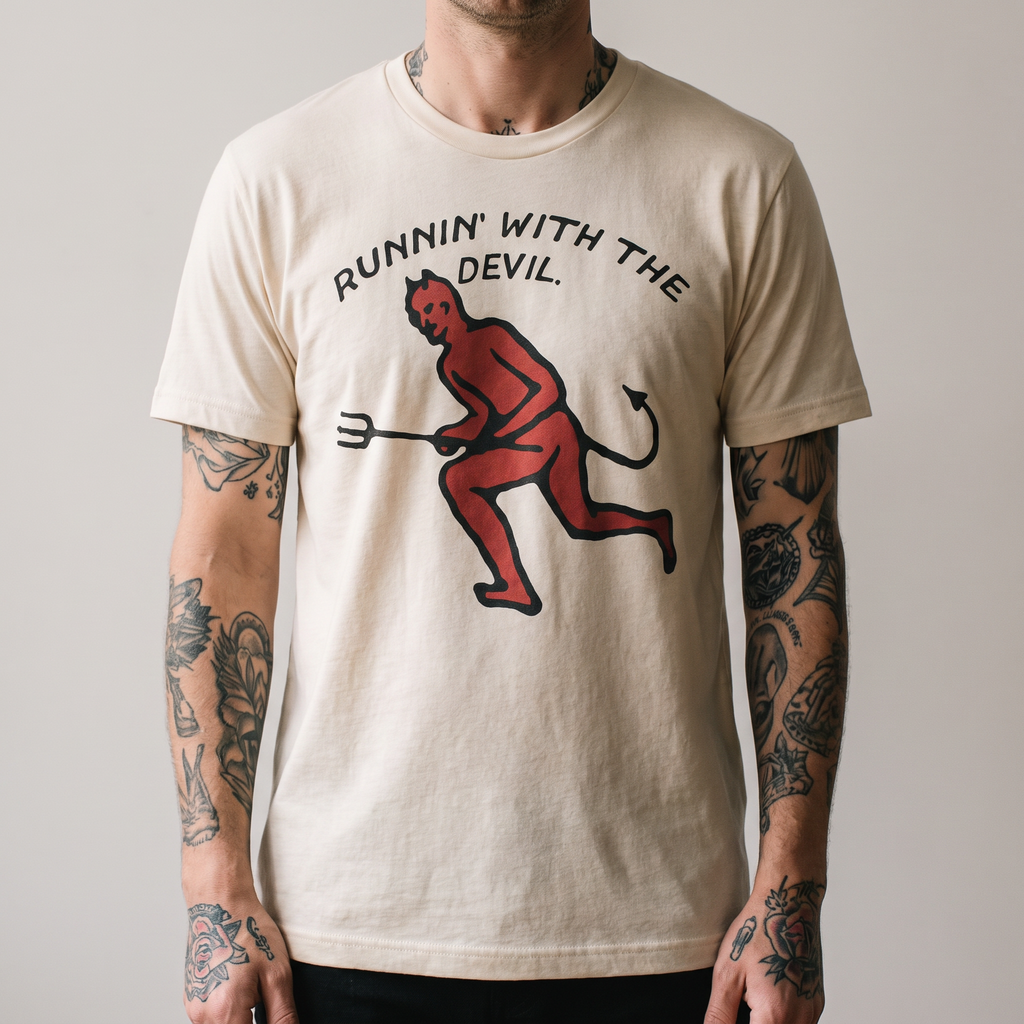 Unisex T-shirt | Handprinted | Runnin' With the Devil