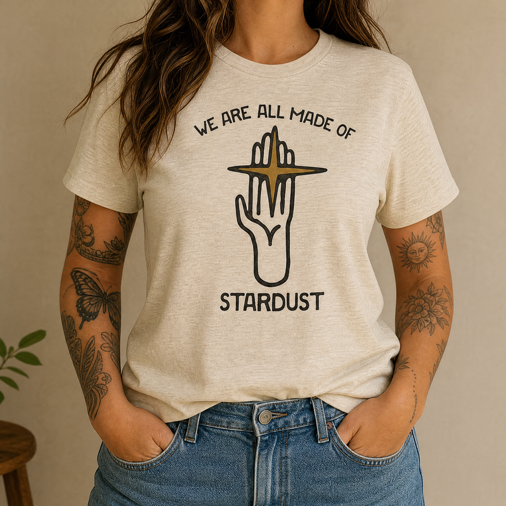 Unisex T-shirt | Handprinted | We are all made of stardust
