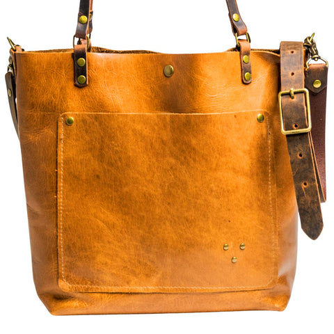 Flagship Colors | Handmade Classic Leather Tote Bag | Small | Eco Friendly Leather