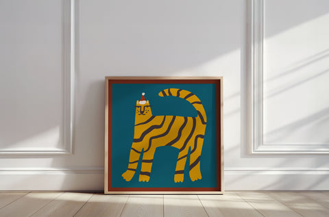 Fine art print | Wall Decor | Giclée | 12 x 12  | Holiday Tiger
