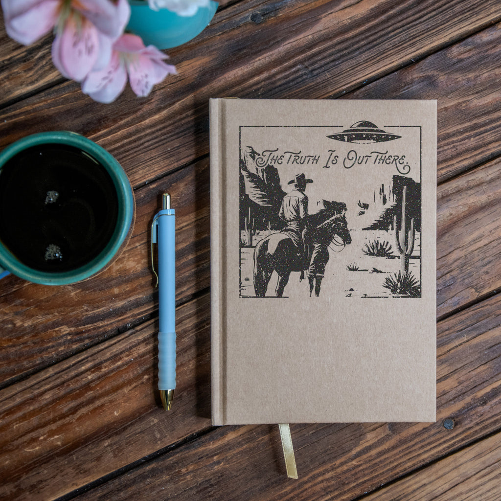 The Journal | Handprinted | 8x5 | Glum Lot Press + In Blue | The Truth is Out There