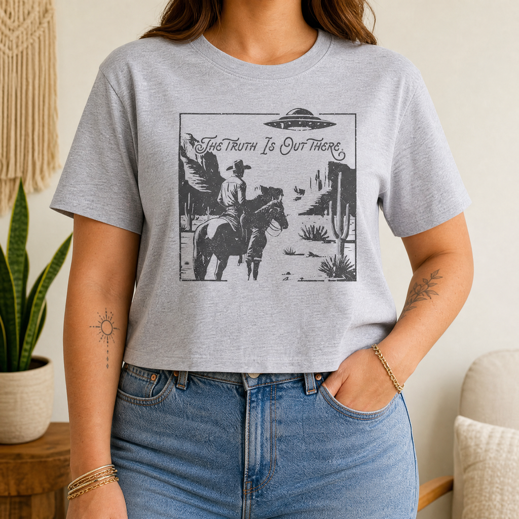Handprinted Crop T-shirt | The Truth Is Out There