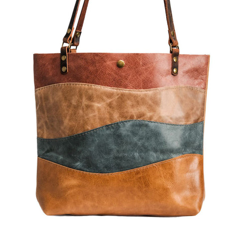 New Spring Line | The Wavy Classic Small Tote | Handmade Leather Tote Bag