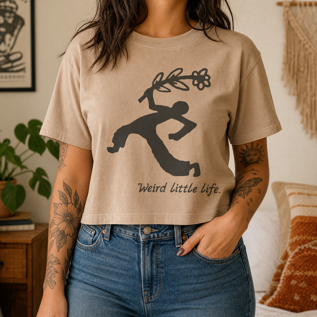 Handprinted Crop T-shirt | Weird Little Life