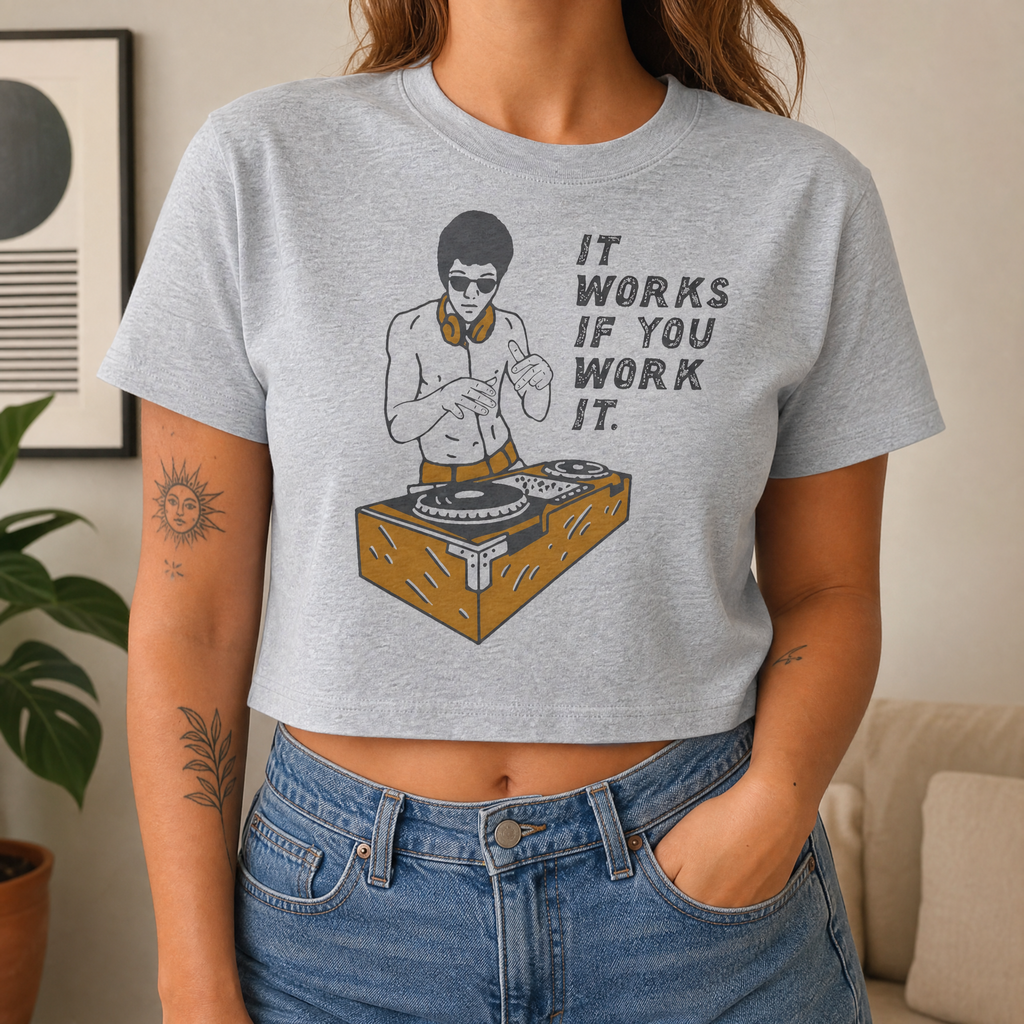 Handprinted Crop T-shirt | It Works if You Work it