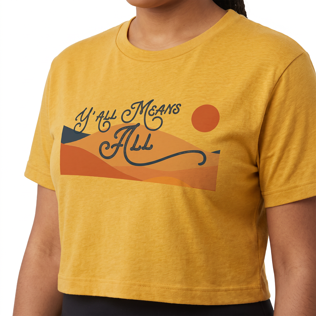 Handprinted Crop T-shirt | Y'all Means All