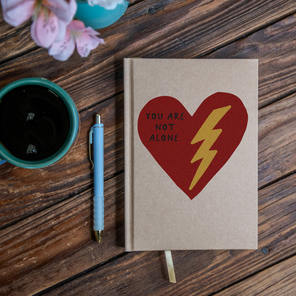 The Journal | Handprinted | 8x5 | Glum Lot Press + In Blue | You are not Alone