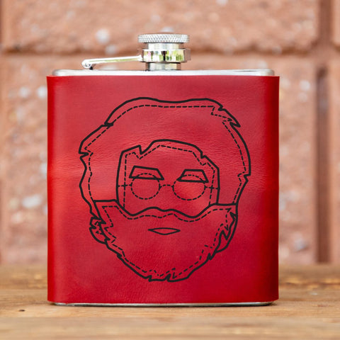 Limited Run | Icon Series | Leather Laser Printed Flask | Handmade | Jerry