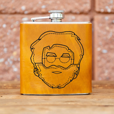 Limited Run | Icon Series | Leather Laser Printed Flask | Handmade | Jerry