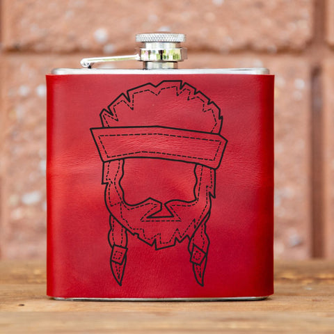 Limited Run | Icon Series | Leather Laser Printed Flask | Handmade | Willie