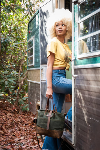 Waxed Canvas Tote | Canvas Tote Bag | Crossbody Bag | Small to Medium
