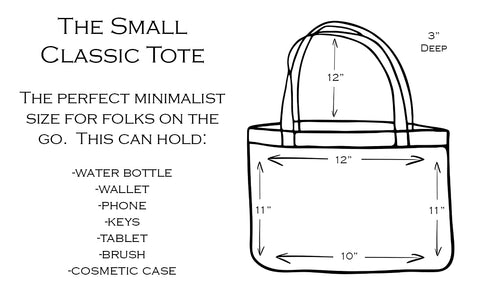 Handmade Classic Leather Tote Bag | Small | Snap