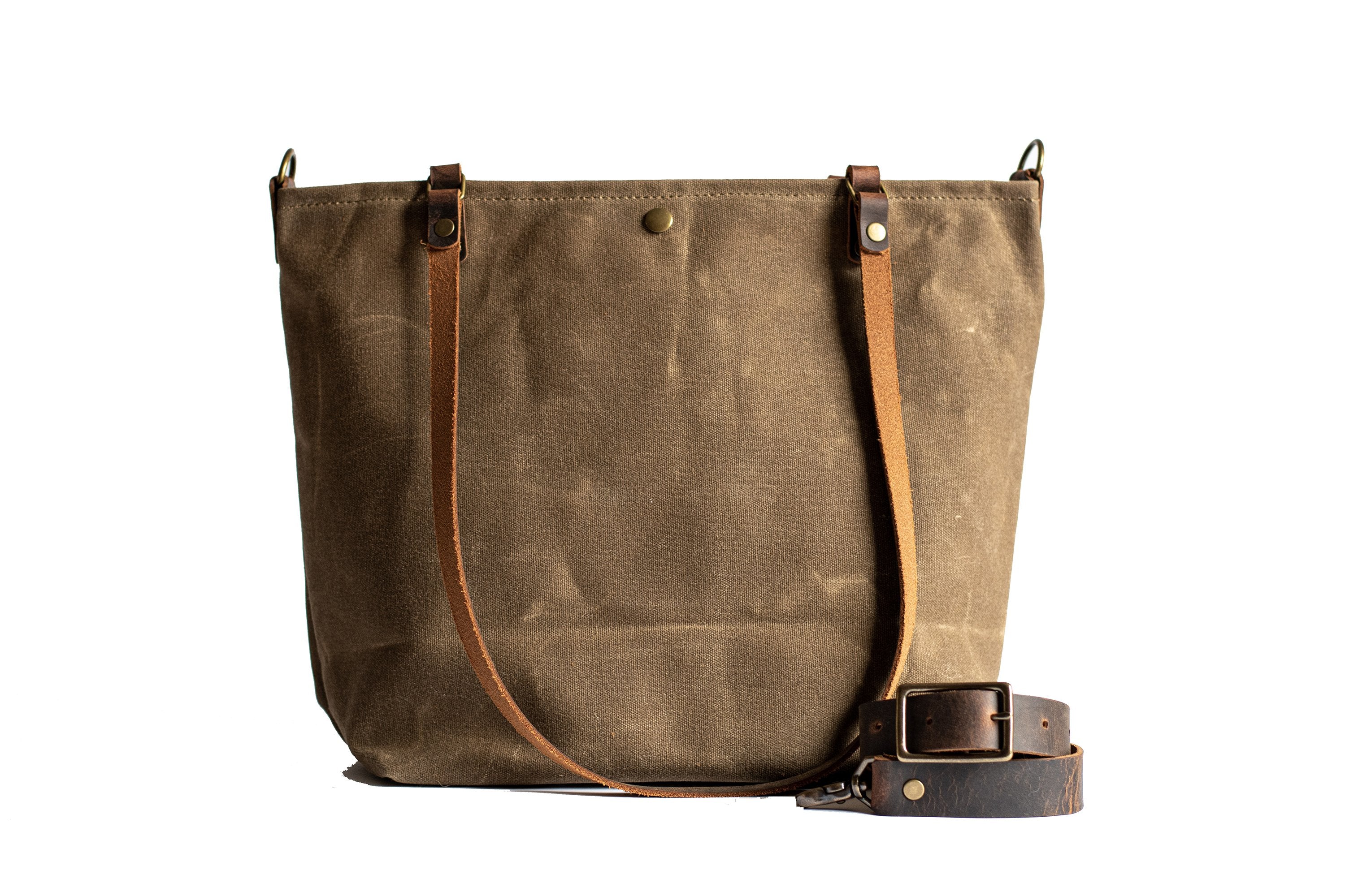Handmade Waxed Canvas Tote Bag, Lined