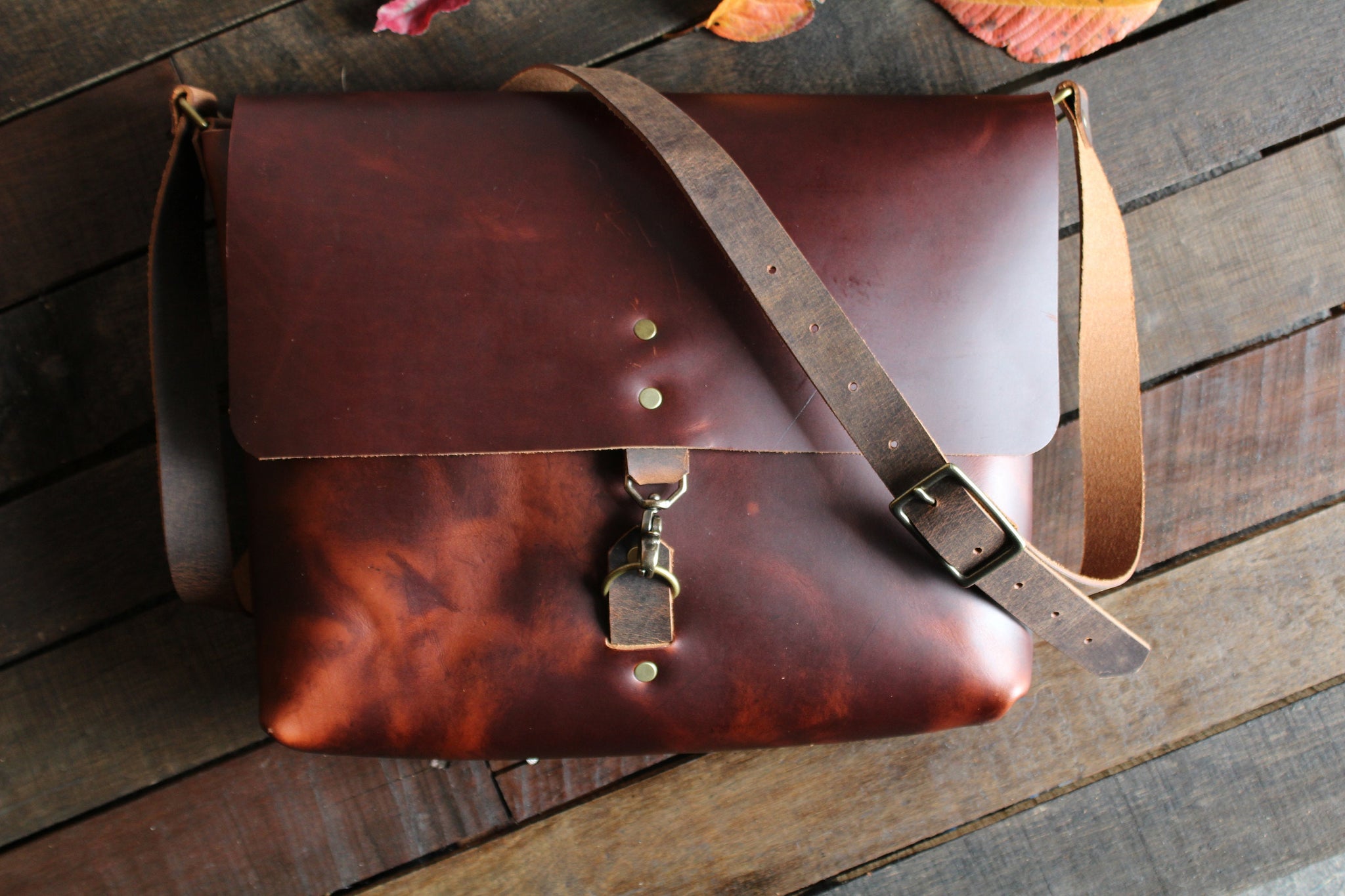 The Montana Leather Messenger Bag | Leather Laptop Bag | Leather Computer Bag | Made in USA | Large | Medium