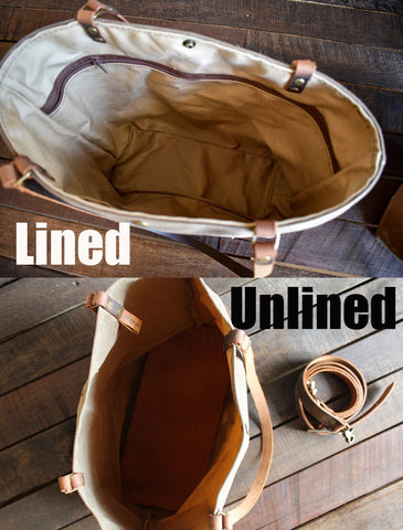 The Classic Waxed Canvas Bag | Tote Bag with Leather Pocket | Crossbody Bag | MEDIUM | Made in USA