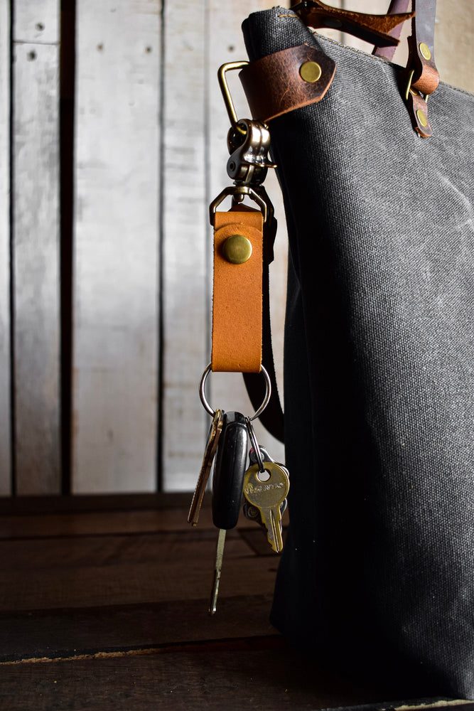 Handmade Leather Key FOB | Keychain – In Blue Handmade