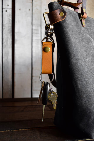  Handmade Leather Key Fob Keychain, Wallets - In Blue Handmade