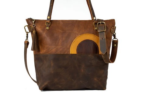 Limited Edition | Holiday 2021 | The New York Sunrise Tote | Leather Tote Bag | Made in USA | Zipper Purse