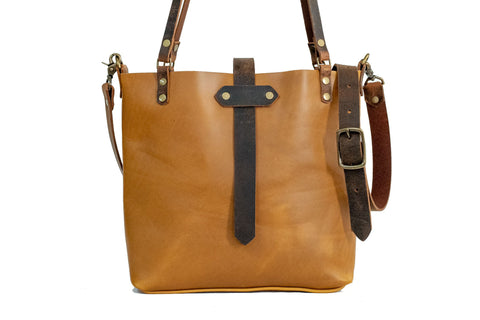 The Small Minimalist Leather Tote Bag | Leather Bag | Leather Purse Crossbody | Made in USA