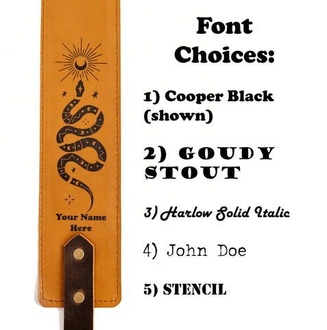 Personalized Leather Guitar Strap |  Handmade Banjo Strap  | Made in USA | Floral