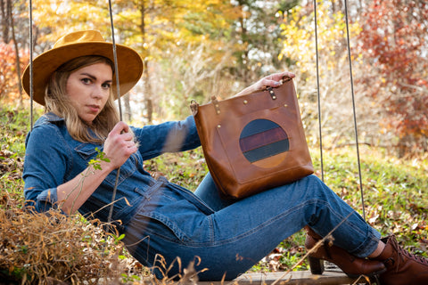 The California Sun Leather Tote Bag | Limited Edition |  Handmade Purse |  Made in the USA | Leather Handbag