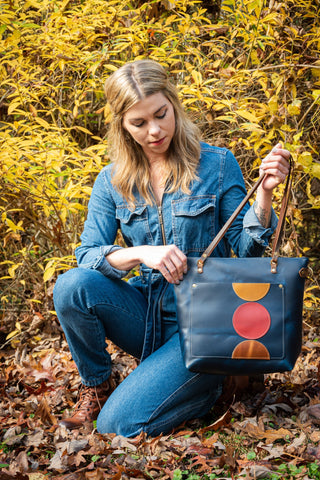 The Abstract Leather Tote Bag | Limited Edition |  Handmade Purse |  Made in the USA | Leather Handbag