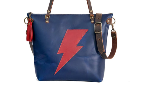 Limited Edition | Holiday 2022 | The Stardust Bolt Tote | Leather Tote Bag | Made in USA | Zipper Purse