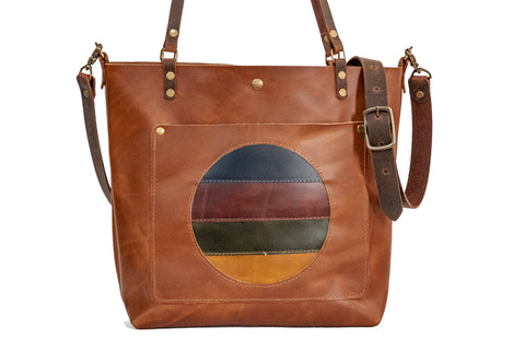 The California Sun Leather Tote Bag | Limited Edition |  Handmade Purse |  Made in the USA | Leather Handbag