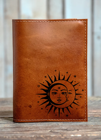 Handmade Leather Journal | Personalized Leather Notebook | Sketchbook | Gift | In Blue Handmade | Magic Boho Series 3
