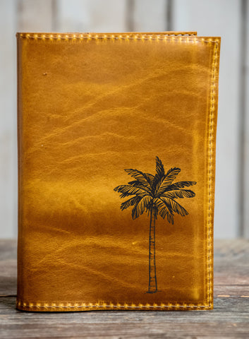 Handmade Leather Journal | Personalized Leather Notebook | Sketchbook | Gift | In Blue Handmade | Plant and Botanical | Series 1
